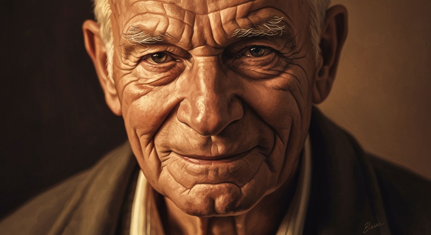 Wise Elderly Man's Portrait, Full of Life Experience