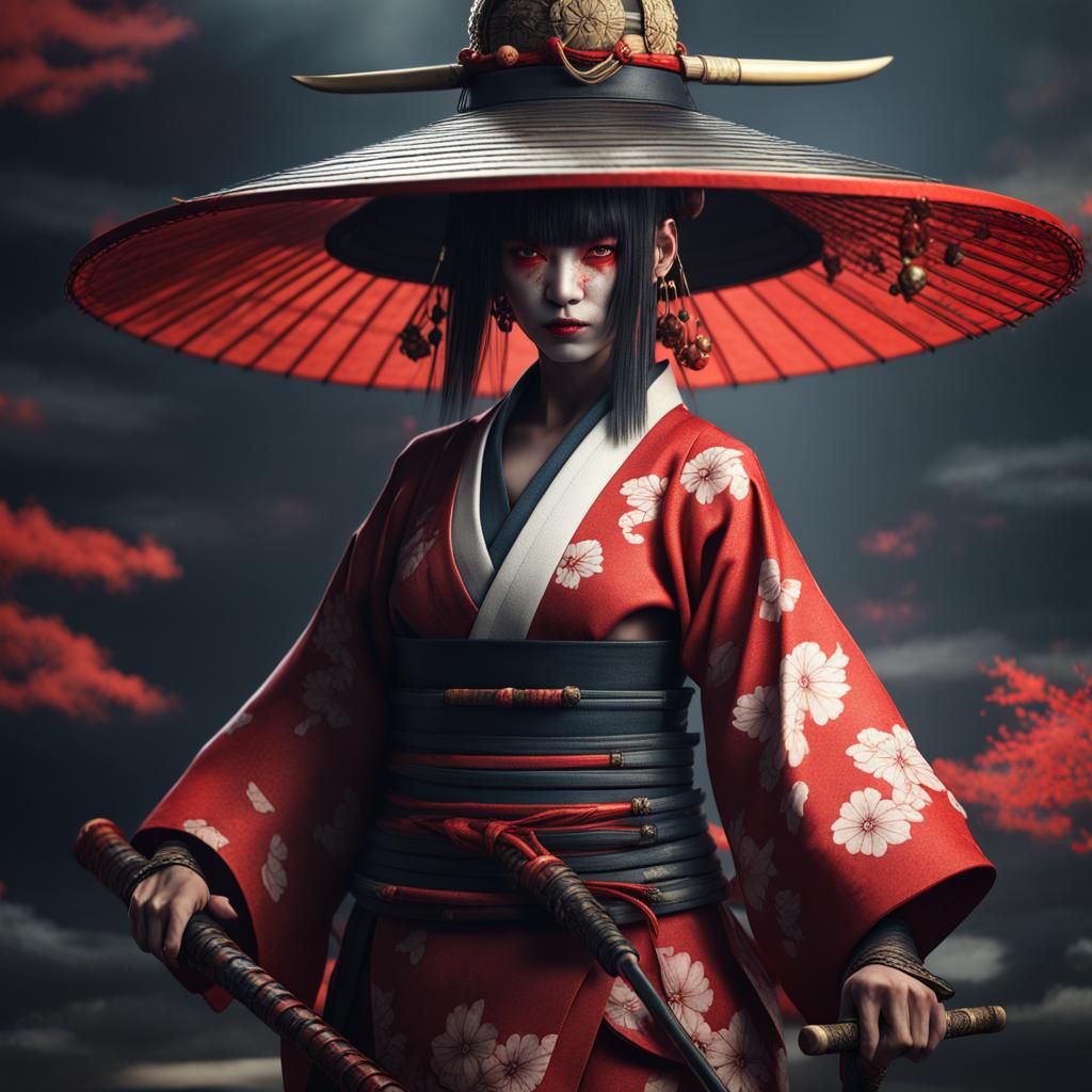 Oni Samurai in Kamishimo: Detailed Matte Painting