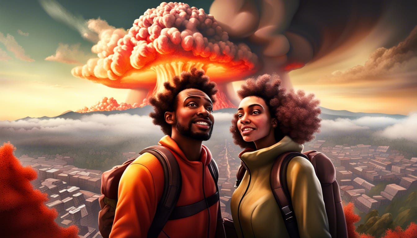 Mountain Selfie with Nuclear Cloud
