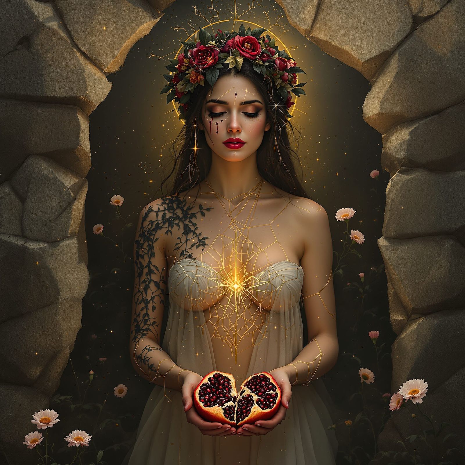 Radiant Persephone, Queen of Spring and Shadow