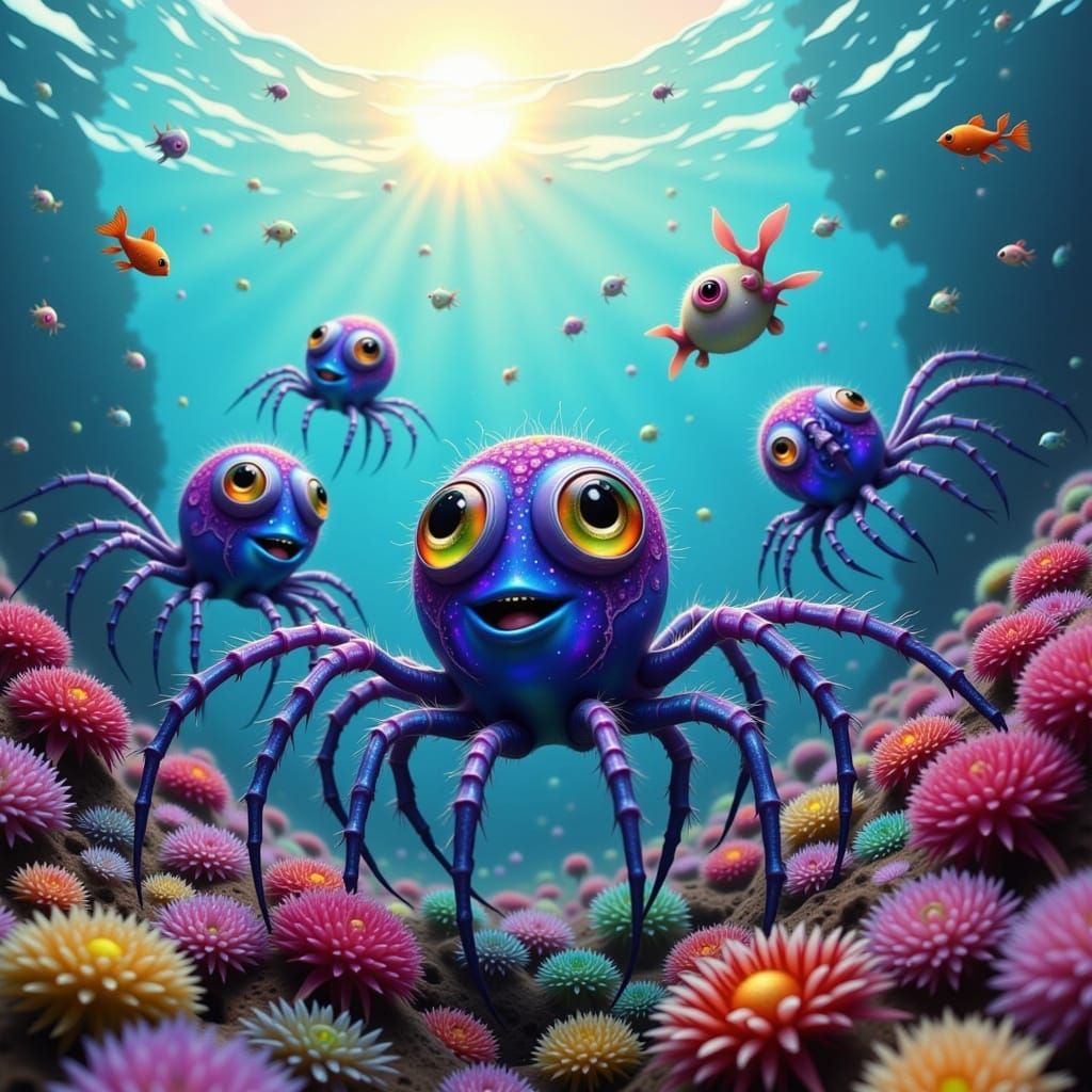 Whimsical Spider-Octopi Play in Australian Coral Reefs in a ...