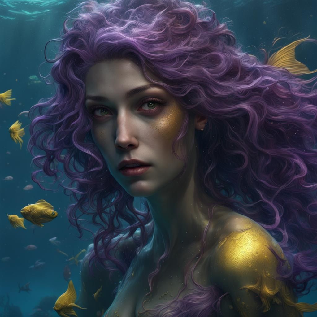 Mermaid in Sunken City: Dark Fantasy Concept Art