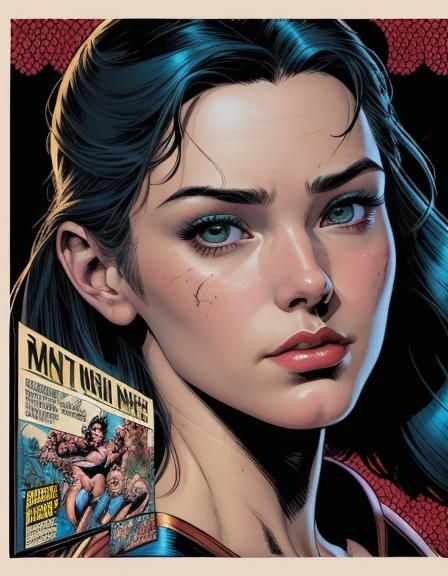 Vintage Comic Art Woman in Masterpiece Style