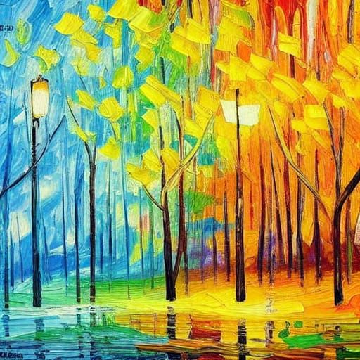 Expressionist Painting of Human Tenderness in Impasto Style