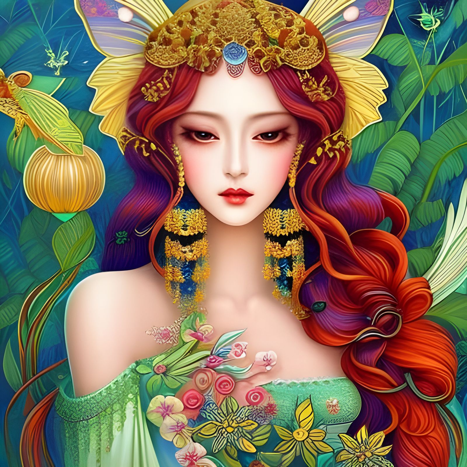 Beautiful Woman Portrait in Fairy-Tale Style