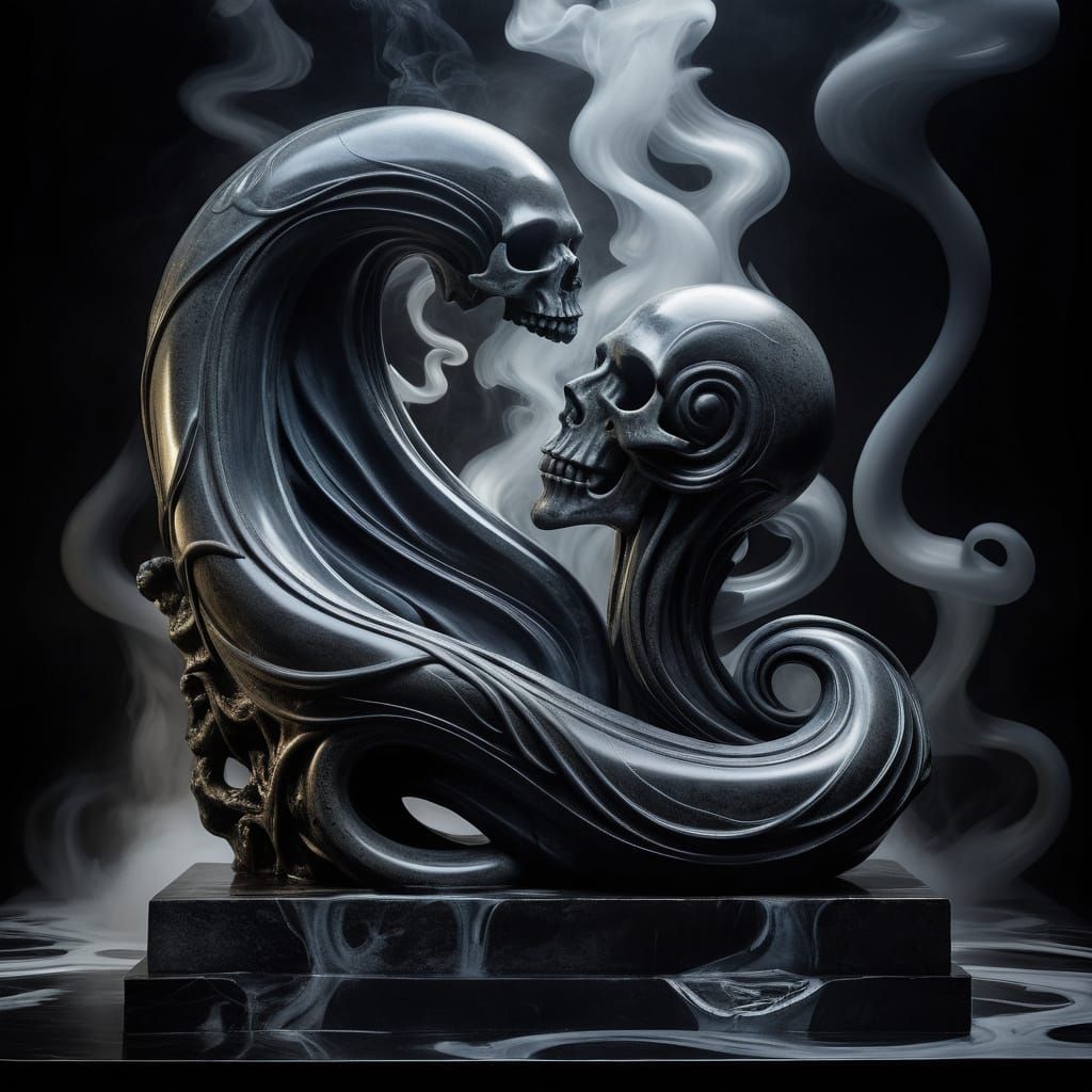 Surrealist Masterpiece of Merging Materials in Ethereal Harm...