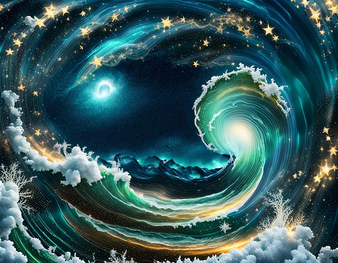 Emerald Ocean Blizzard with God Rays