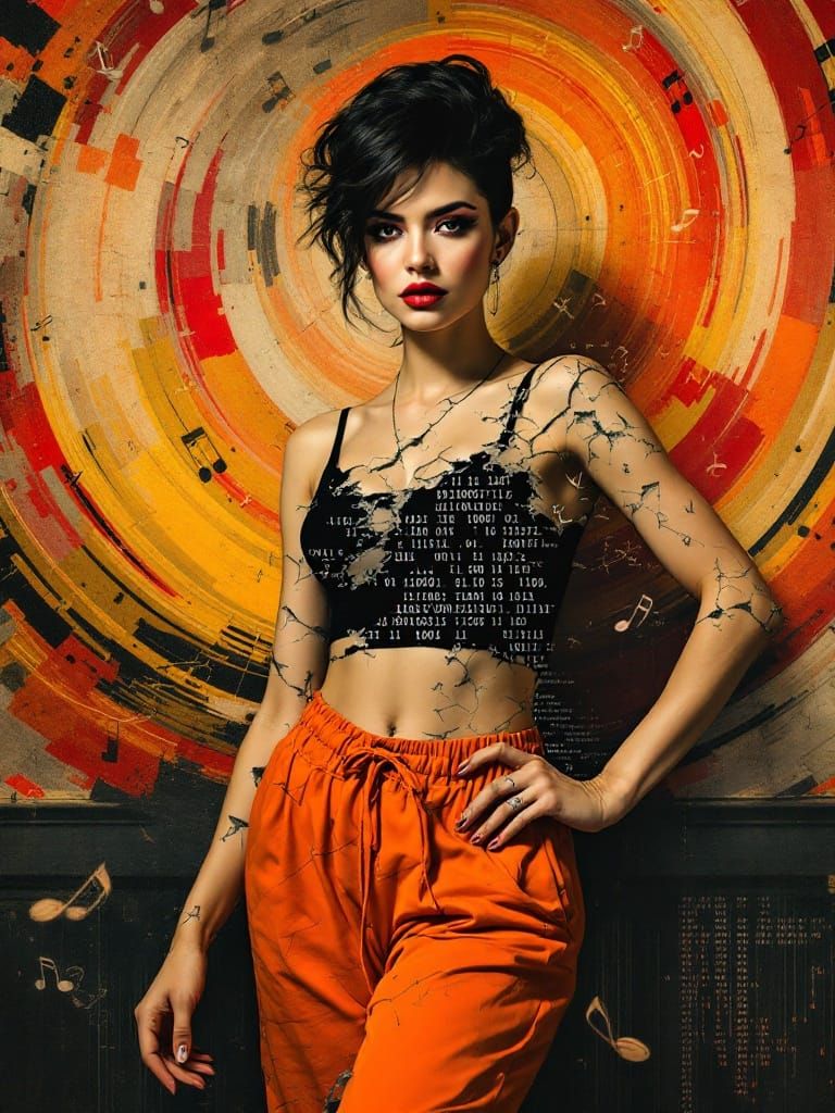 Renaissance Woman Unravels into Digital Decay