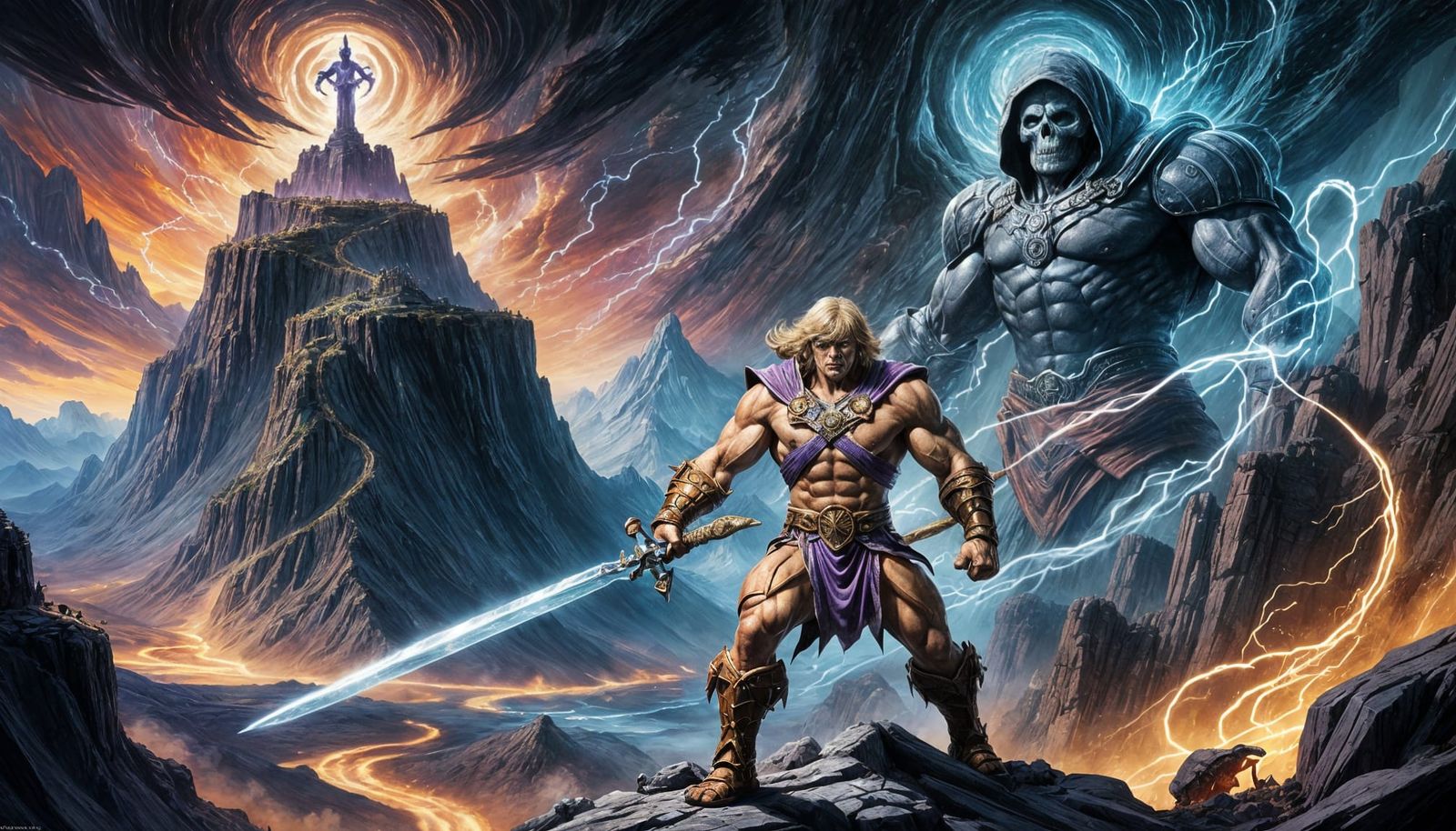 He-Man vs Skeletor: Epic Battle at Snake Mountain