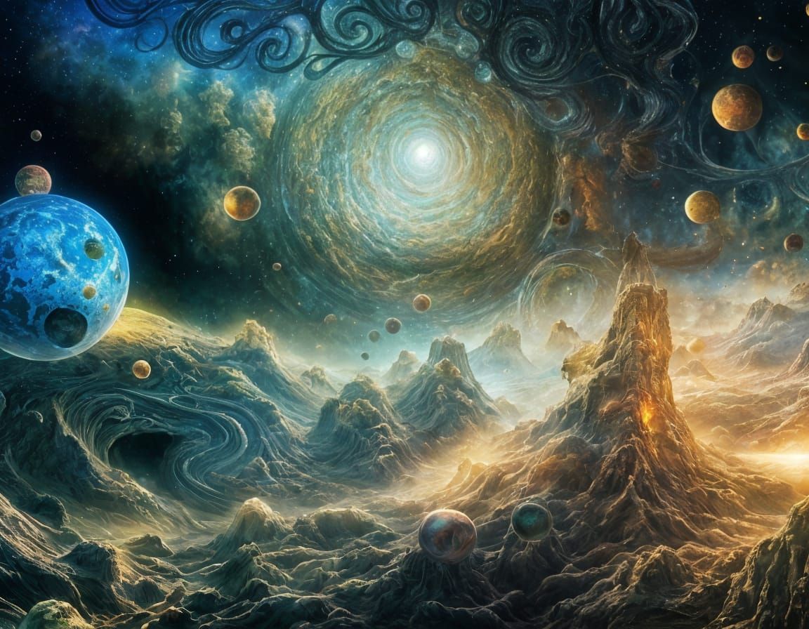 Surreal Cosmic Galaxy in Photorealistic Digital Art