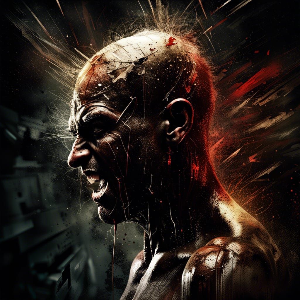 Rage Defined: Digital Art Portrait