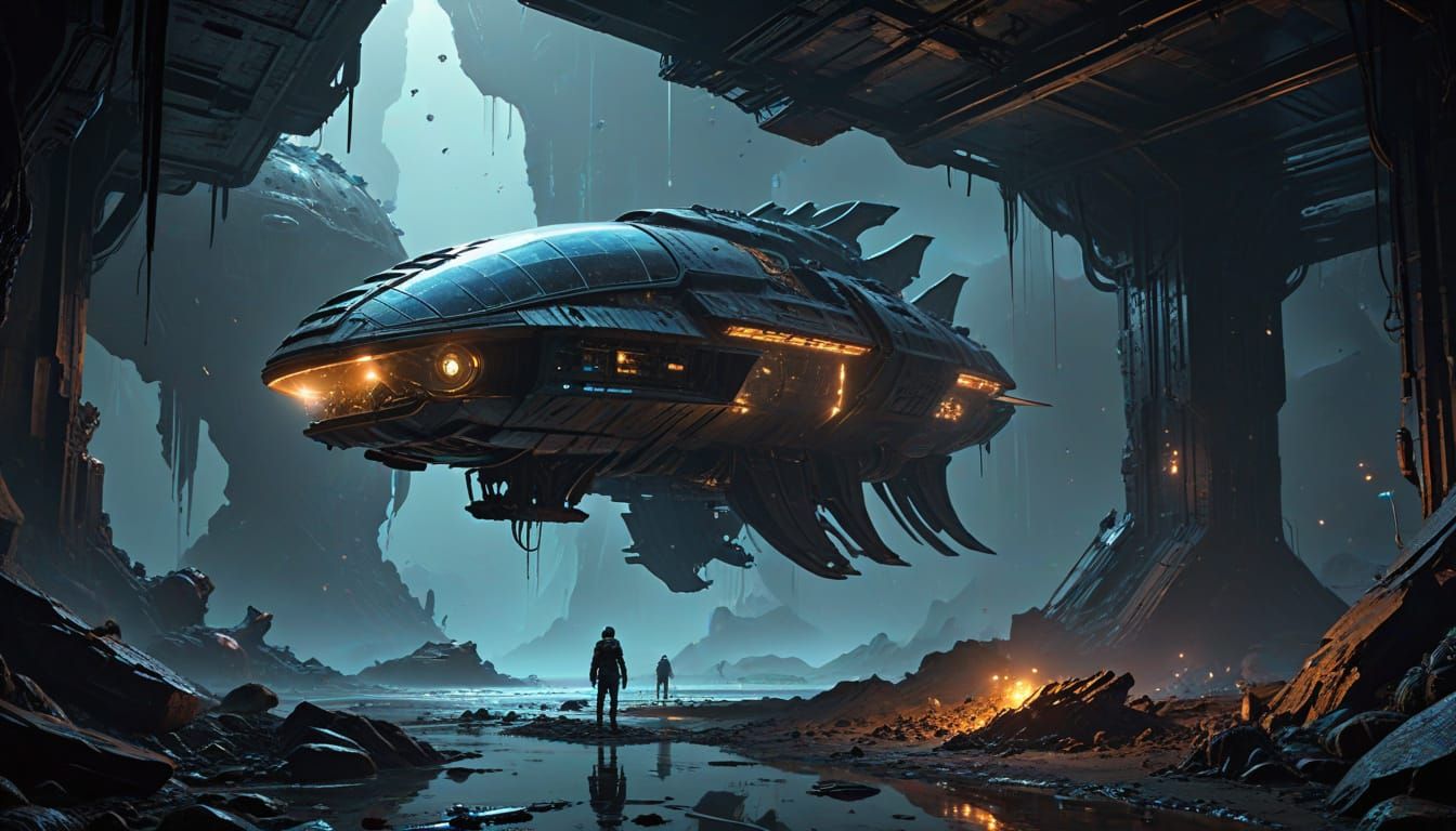 Nebula Merchant Vessel with Alien Tech