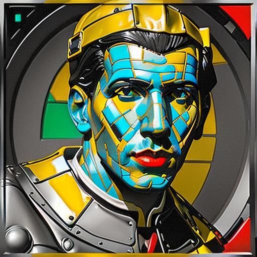 Frankenstein in a Piet Mondrian Style