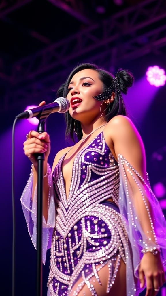 Pop Art Portrait of Singer on Stage