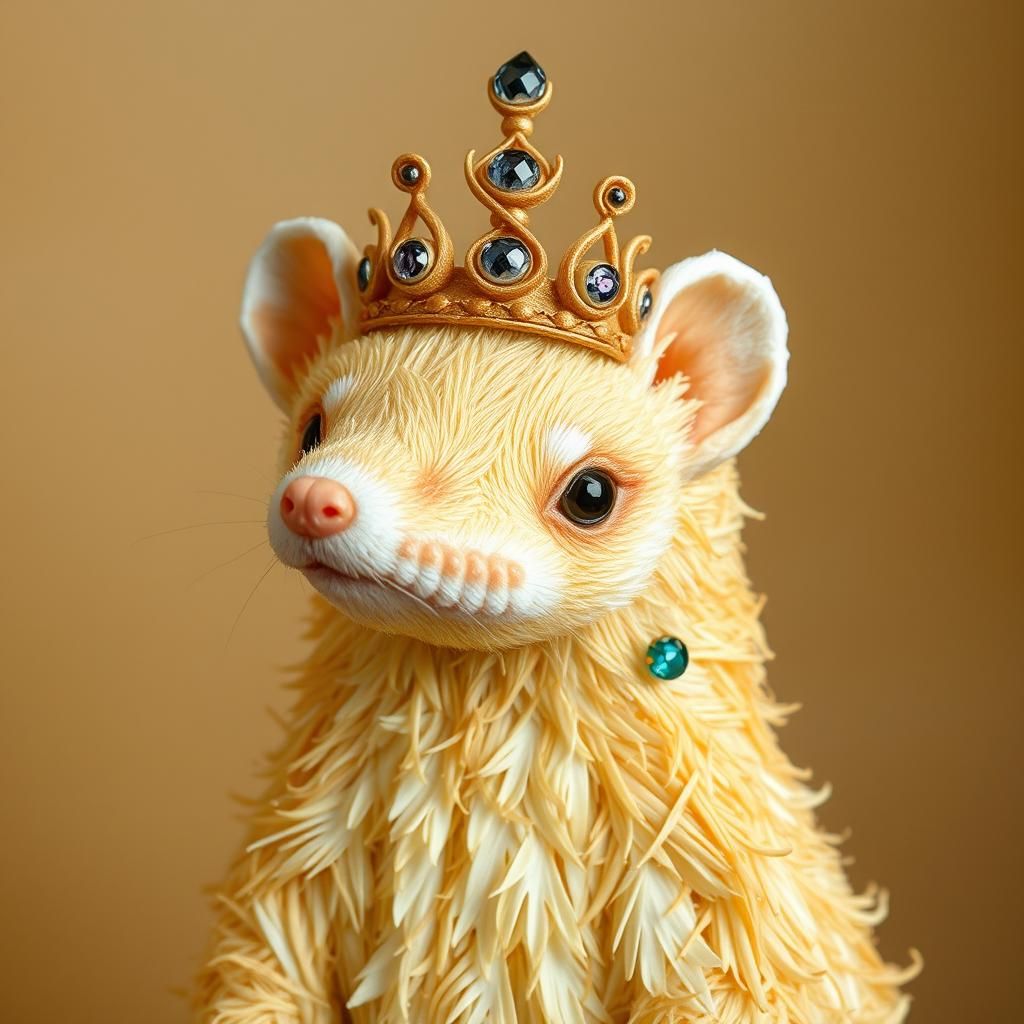 Coconut Ferret King with Sugar-Glass Jewels