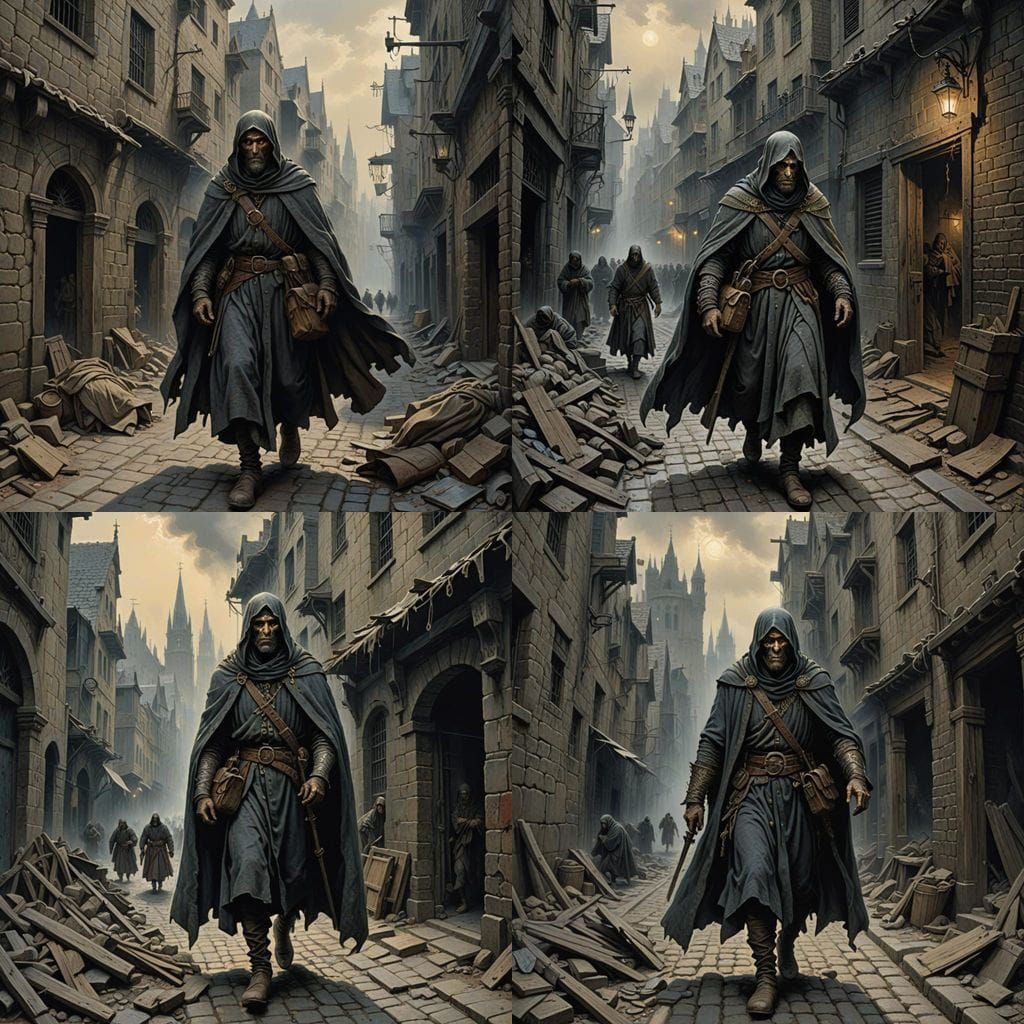 Medieval Religious Fanatic in Gustave Doré Style