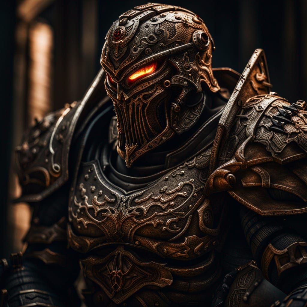 Hyperrealistic Doomslayer in Sharp Focus
