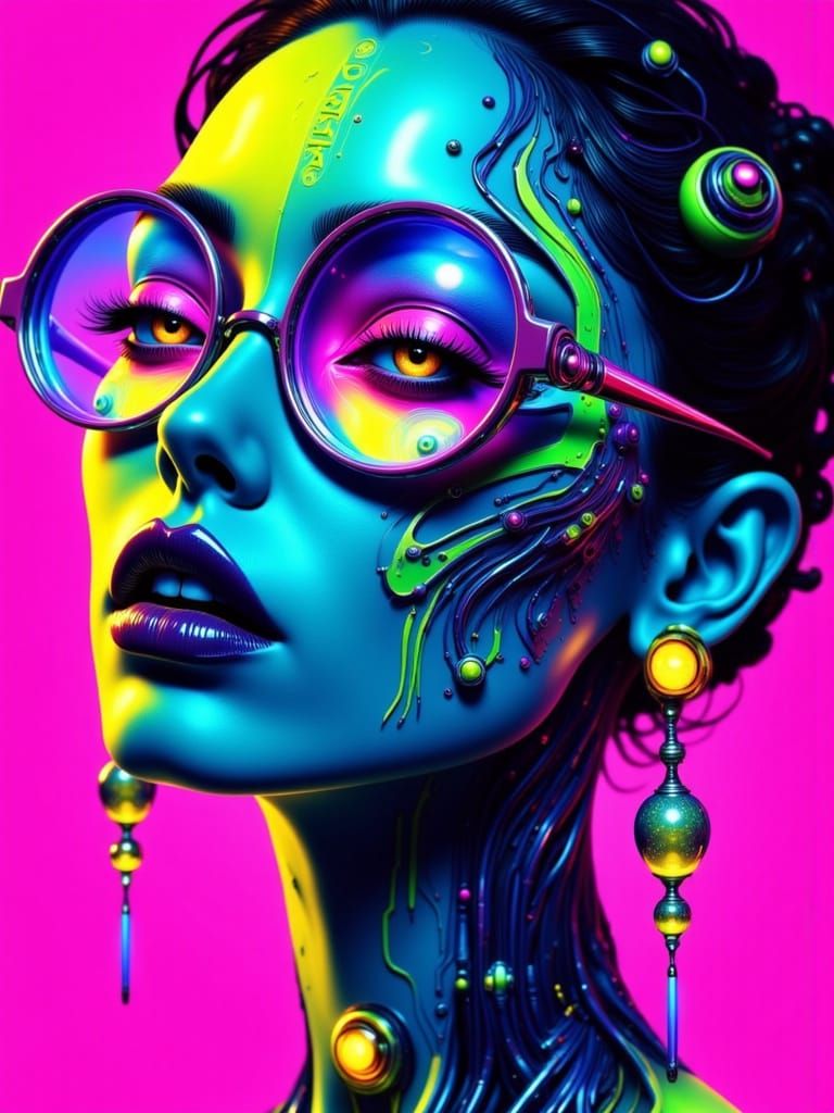 Futuristic Portrait of a Person with Intricate Patterns