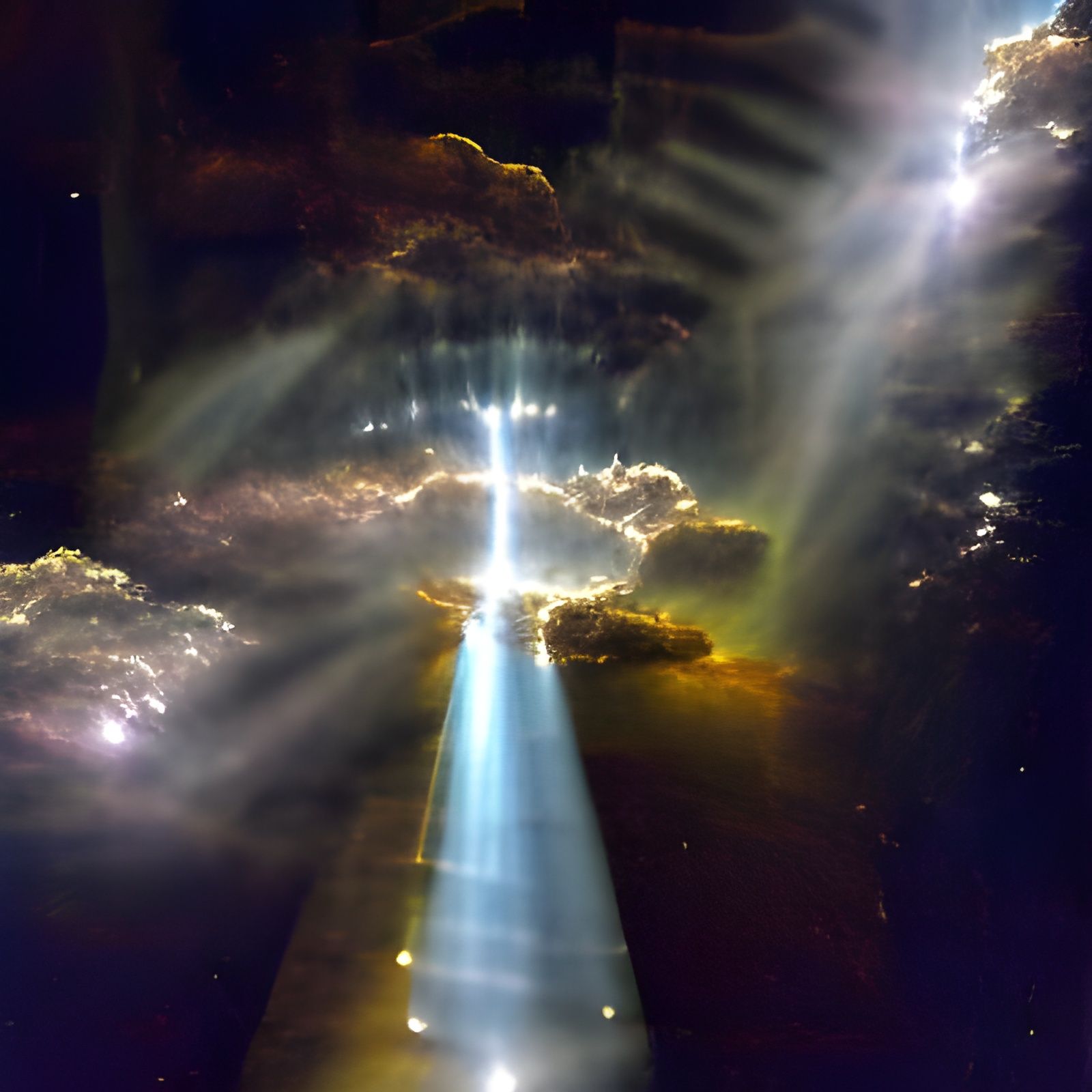Godly Light Emanates from Universe Depths