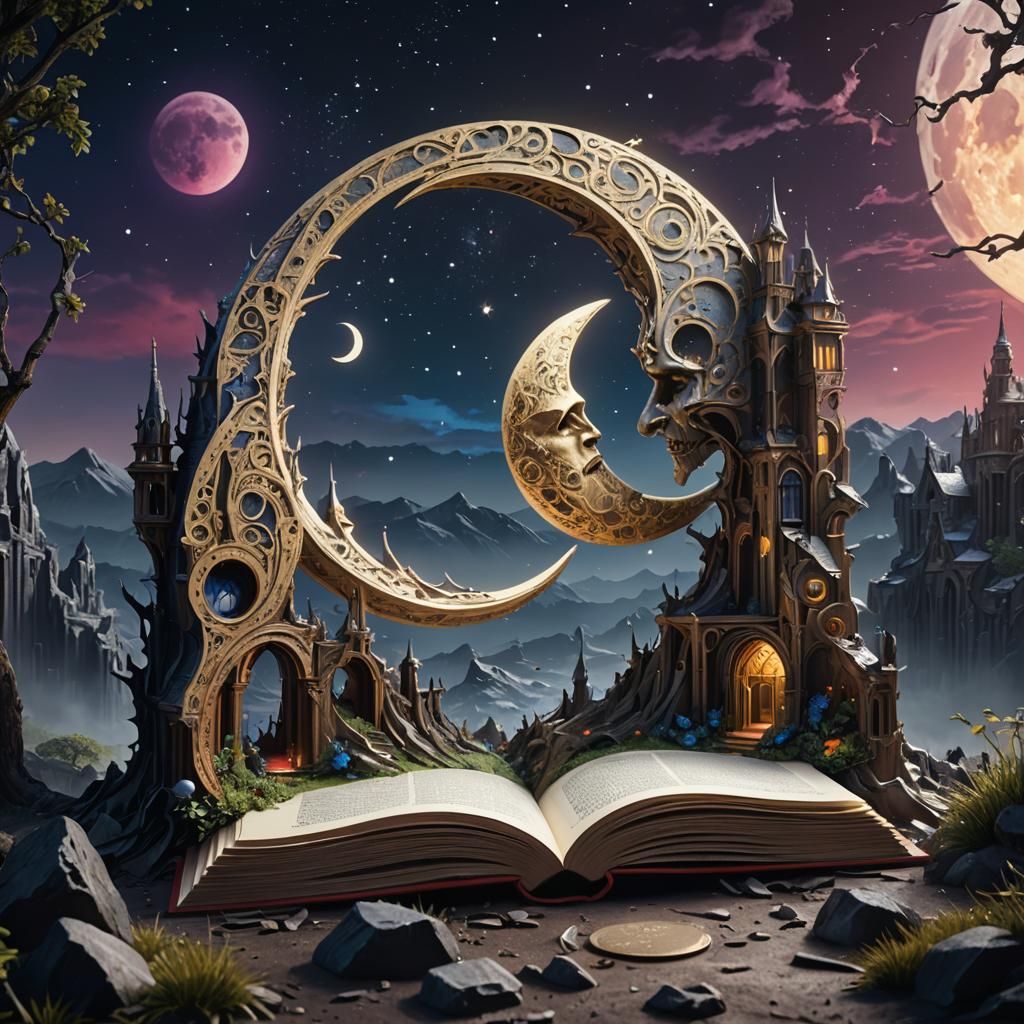 Logo Emerges from Pop-Up Book in Fantasy Style