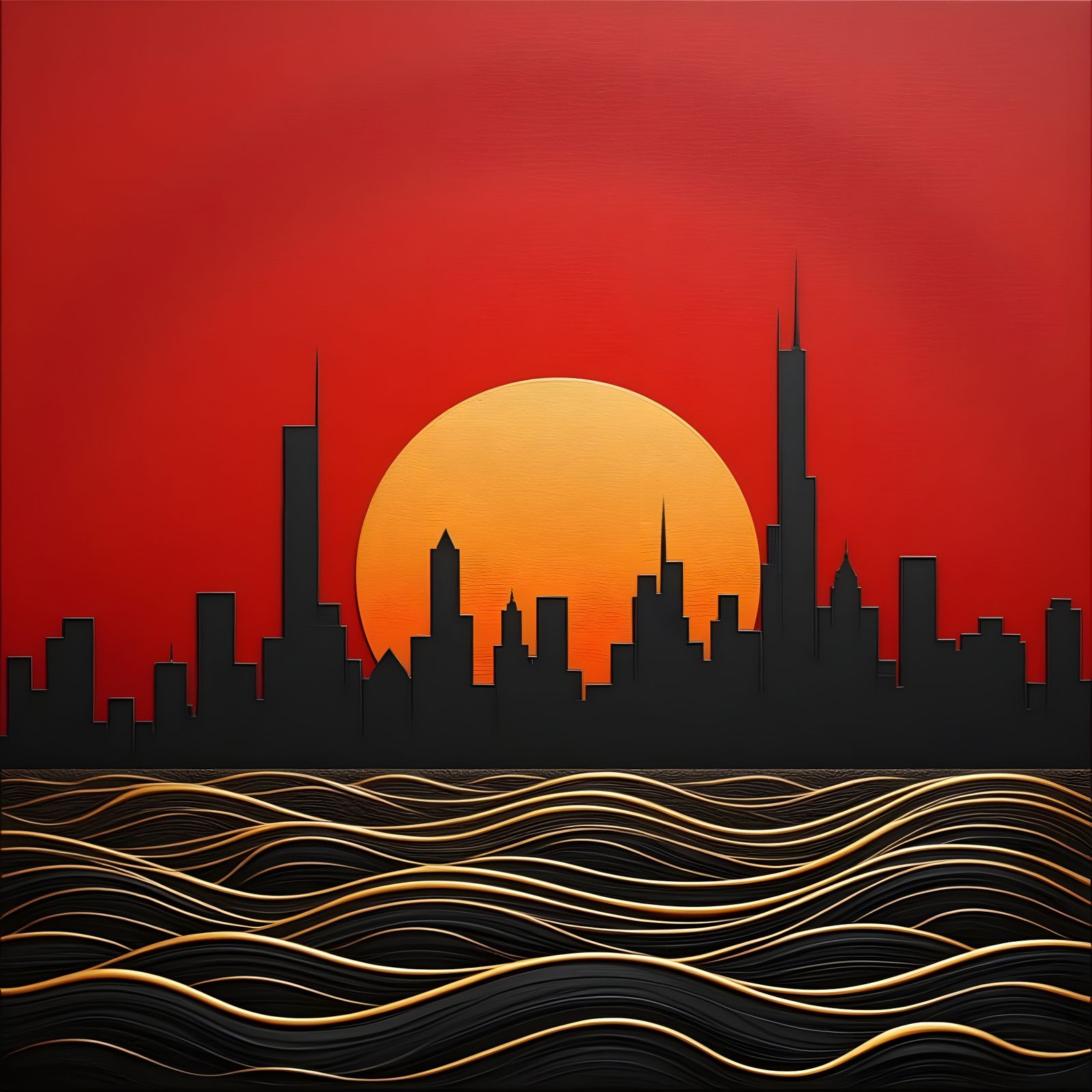 City skyline on the waterfront