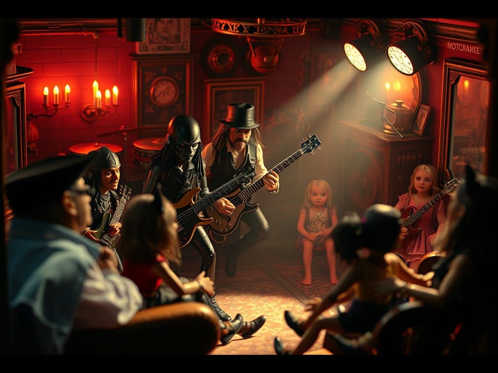 Steampunk Dollhouse Rock Concert with Motörhead