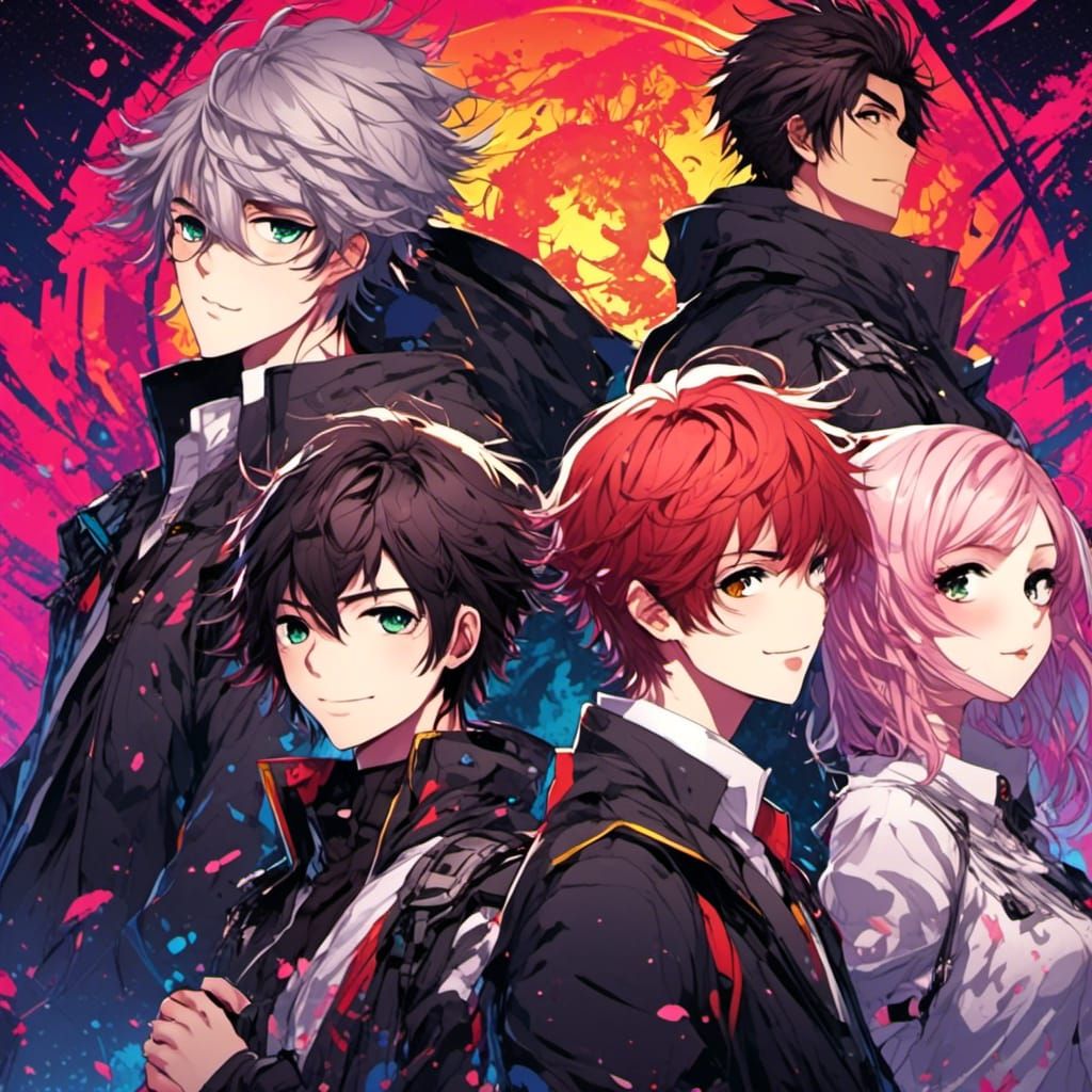 Anime Style Image of Three Friends