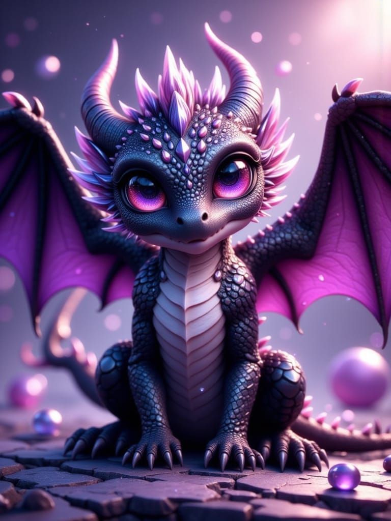 Adorable Dragon in Fantasy Style