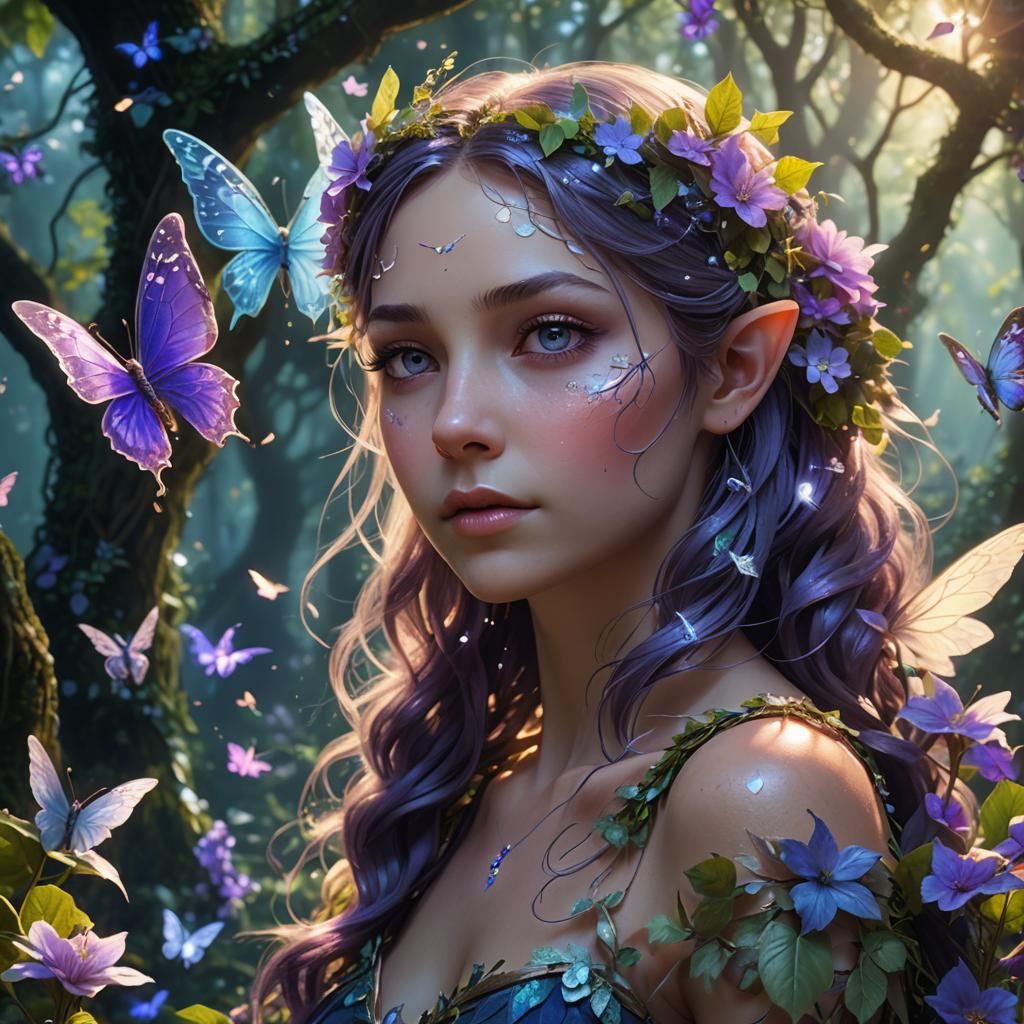 Enchanting Fairy Portrait in Mystical Forest