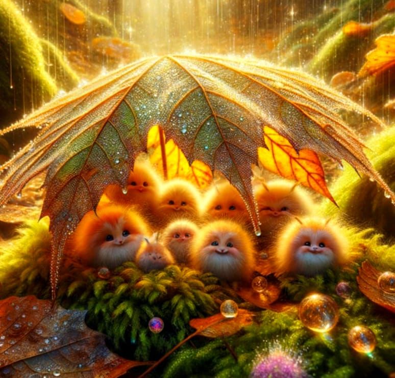 Delicate Whimsy in Autumn Woodland Sanctuary