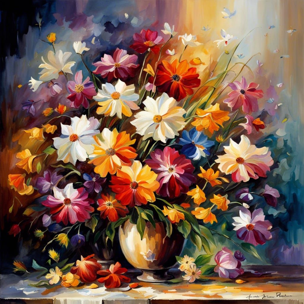 Beautiful Flowers in an Impressionistic Style