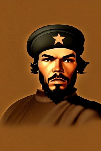 Che Guevara Steampunk Portrait in Comic Book Style