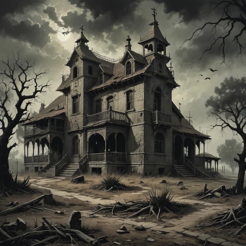 Sinister Gothic Horror Spanish Ranch House