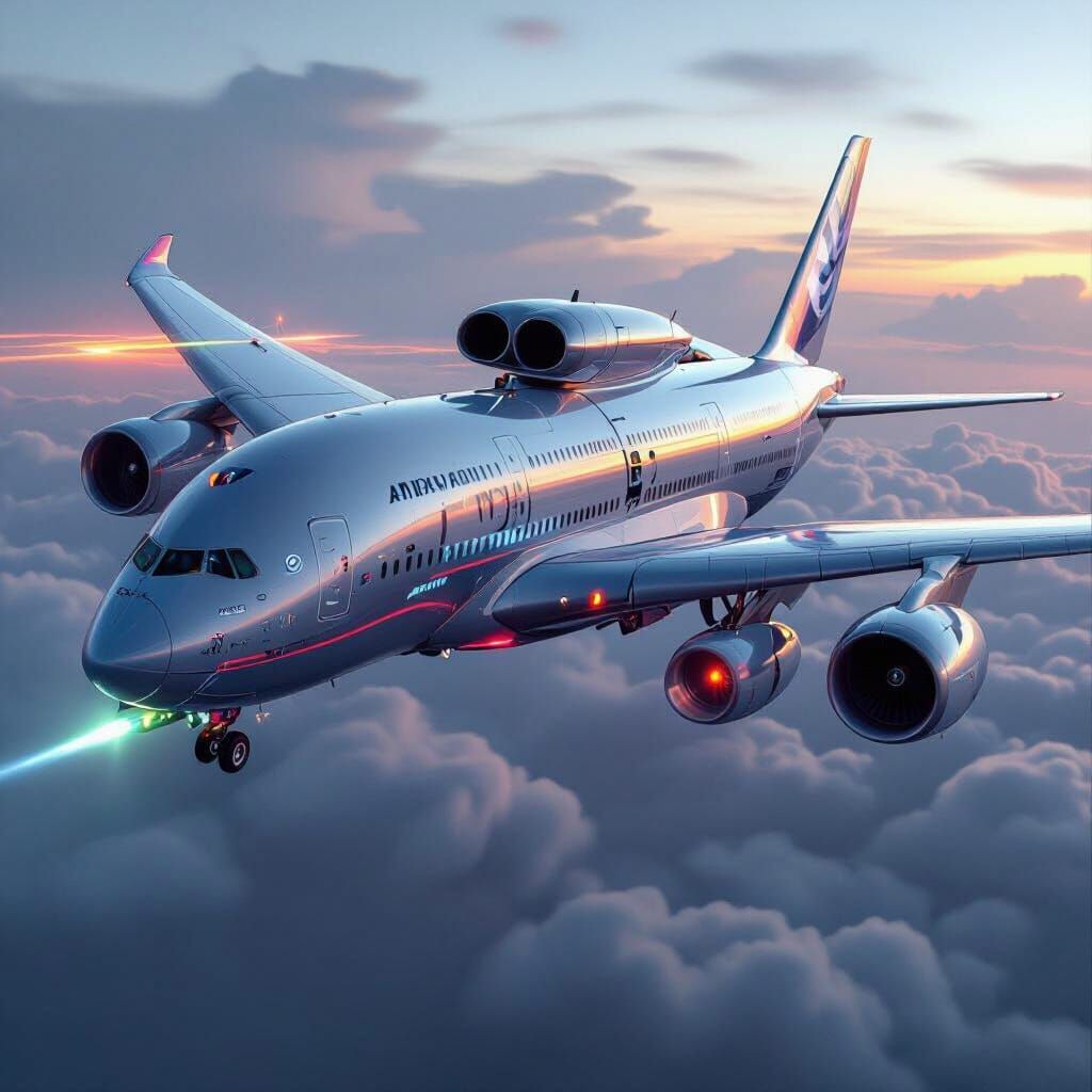 Futuristic Airbus A380 with Missile Launcher