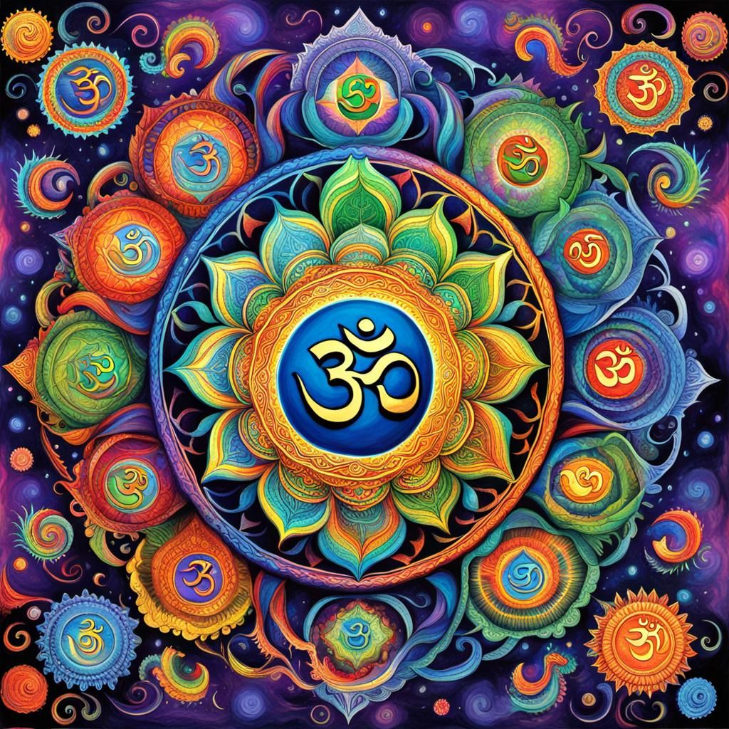 Psychedelic Chakra Om Art