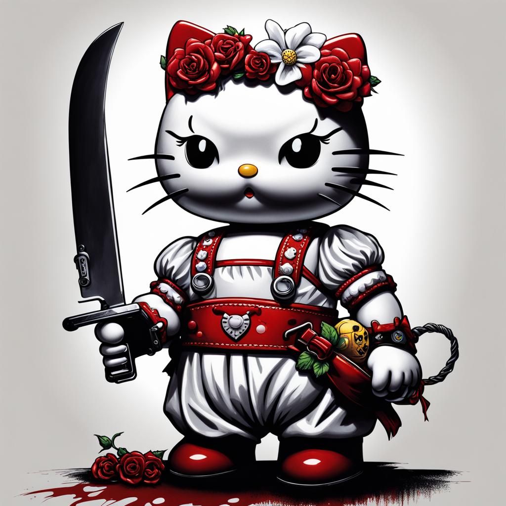 Sinister Hello Kitty as Chucky's Bride