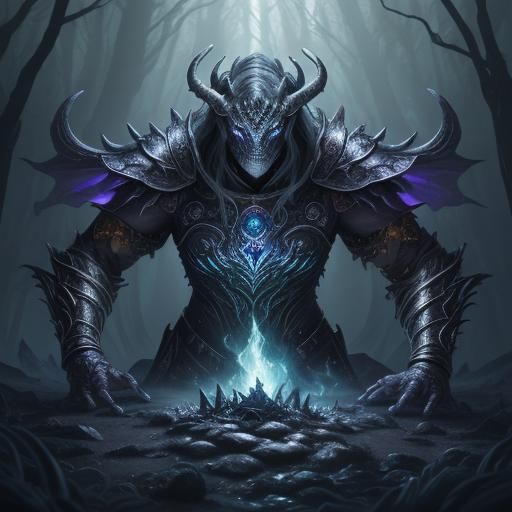 Dragonborn Druid Summons Storm in Dark Fantasy Art