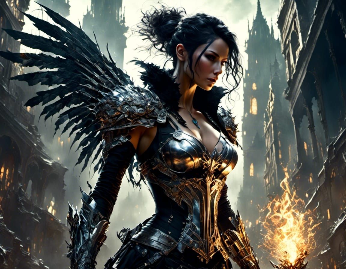 Cyborg Scavenger in Post-Apocalyptic Wasteland