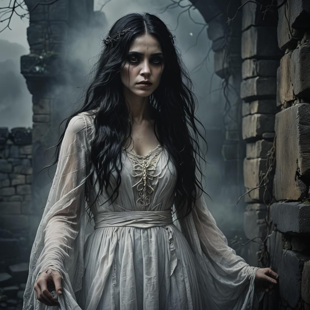 Ethereal Ghost Portrait in Gothic Horror Style