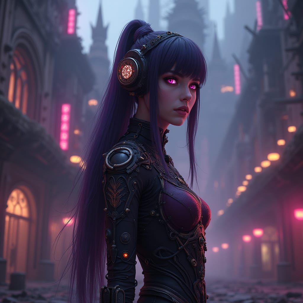 Resilient Alisa Selezneva in Cyberpunk Metropolis