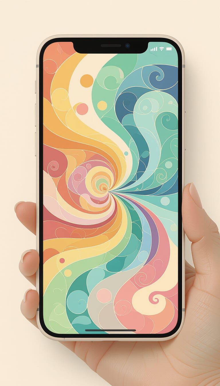 Pastel Mobile Wallpaper Inspired by 1970s Psychedelic Era
