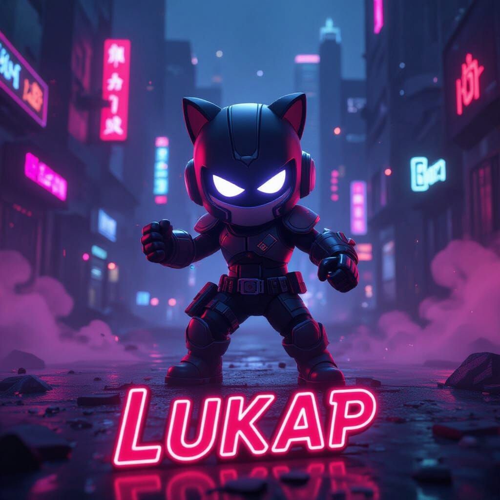 Brawl Stars Lumi in Cyberpunk City
