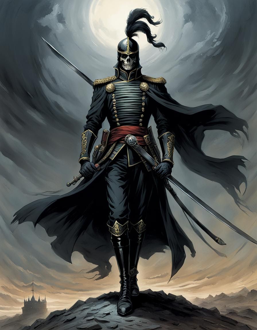 Elegant Grim Reaper in Manga Style