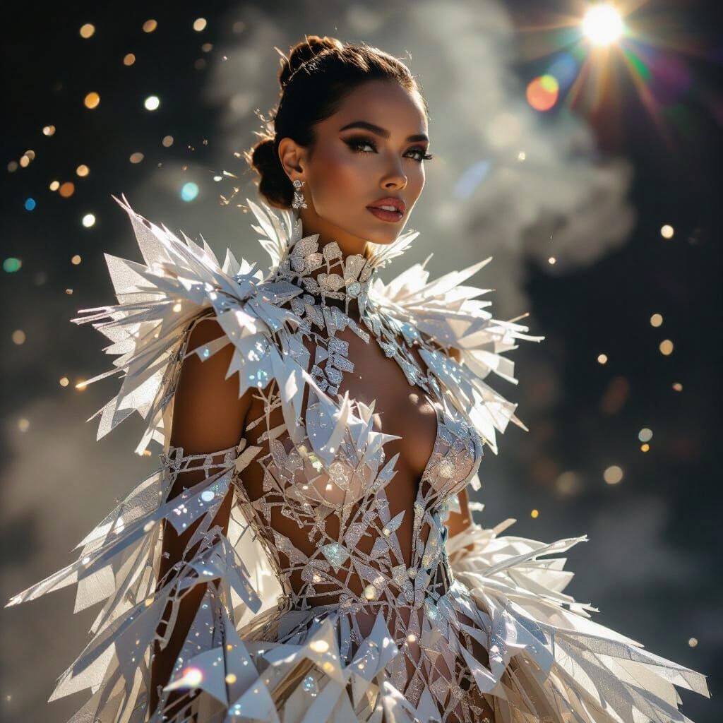 Fashion Icon in Woven Light and Shadow