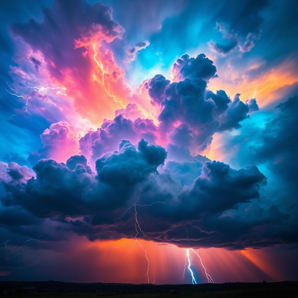 Iridescent Superstorm with Ethereal Lighting