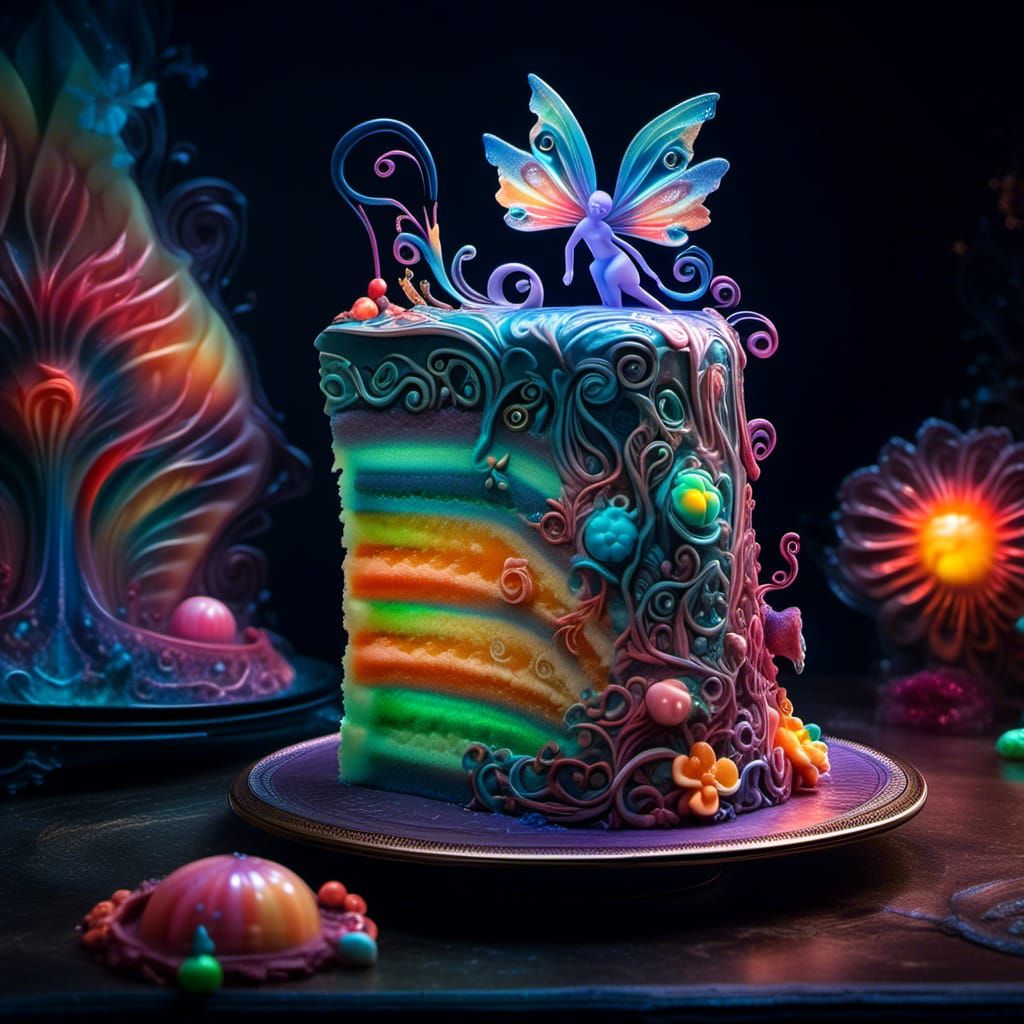 Luminescent Multi-Layered Jelly Cake in Cosmic Shades