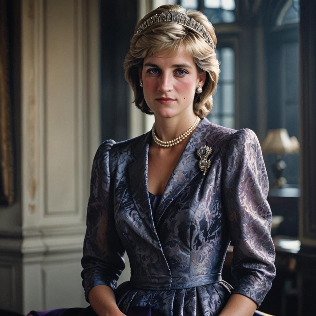 Princess Diana Portrait in Royal Setting