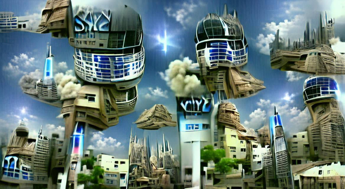 Futuristic Cloud City in Star Wars Style