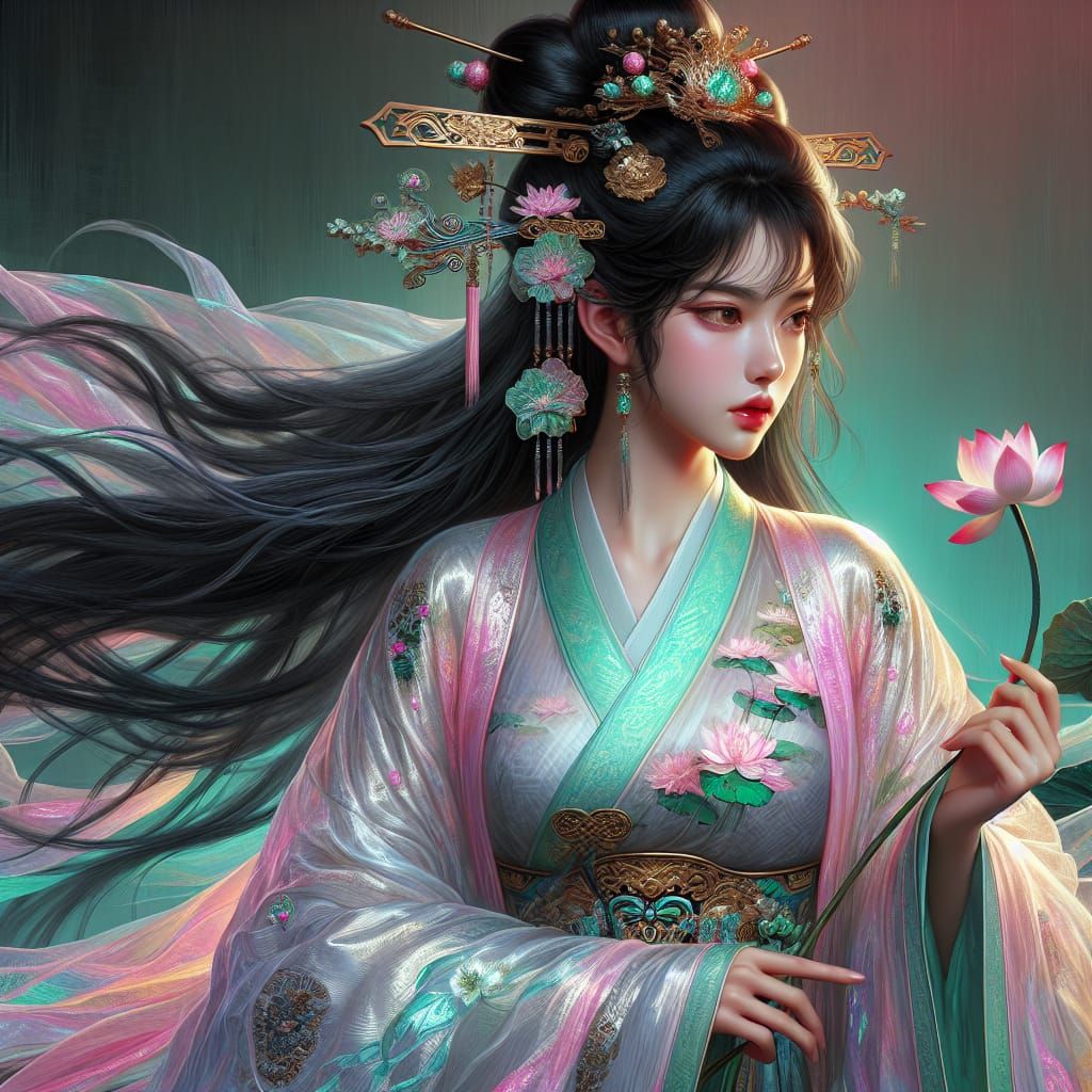 He Xiangu, Goddess of Chinese Taoism and Herbal Medicine