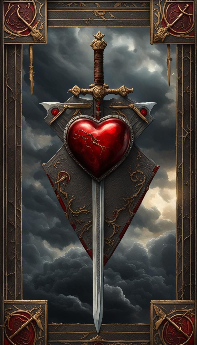 Ace of Swords Tarot Card in Dark Fantasy Style